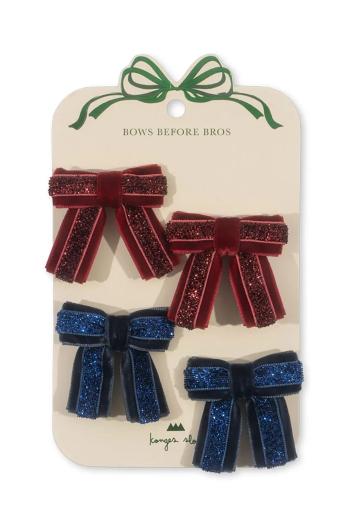 Detské sponky Konges Sløjd 4 PACK VELVET BOW HAIR CLIPS 4-pak KS101878