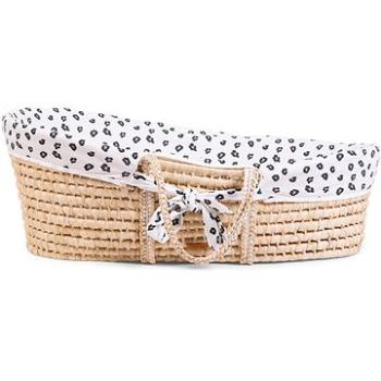 CHILDHOME Košík Natural + matrac + poťah Jersey Leopard (5420007161224)