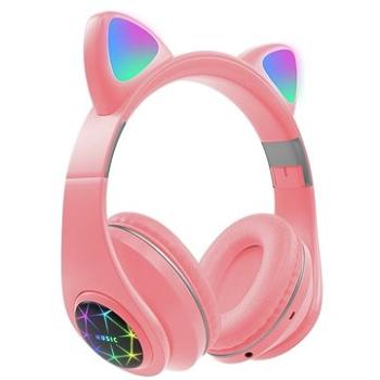 Oxe Bluetooth detské slúchadlá s uškami ružové (H-807-P)