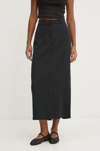 Sukňa Abercrombie & Fitch čierna farba, maxi, puzdrová, KI143-4218