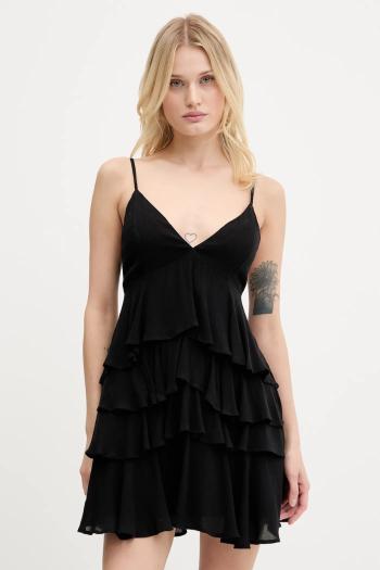 Šaty Hollister Co. čierna farba, mini, áčkový strih, KI359-5152