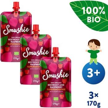 SALVEST Smushie BIO Ovocné smoothie s červenou repou, malinami a konopnými semienkami 3× 170 g (8594200260637)