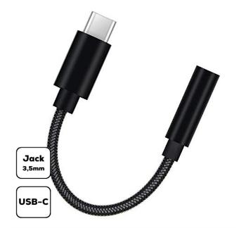 Átalakító adapter USB-C-ről Jack-re, fekete