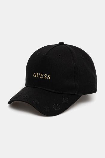 Bavlnená šiltovka Guess PEONY čierna farba, V5YZ01 WFKN0