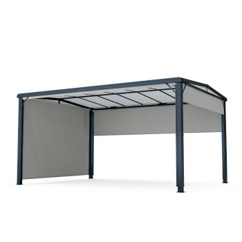 Blumfeldt Pantheon Cortina Solid Sky Pergola 3x4, odolná voči poveternostným vplyvom, s práškovým nástrekom, bočné panely