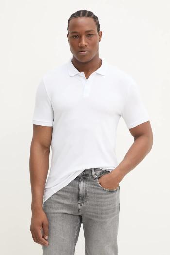 Polo tričko Hollister Co. pánske, biela farba, jednofarebné, KI324-5172