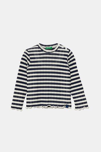 Detské tričko s dlhým rukávom United Colors of Benetton tmavomodrá farba, 33LQG10J7
