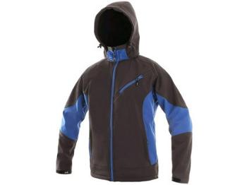 Pánska softshell bunda CXS SACRAMENTO, šedo-modrá, veľ. 3XL