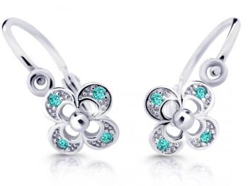 Cutie Jewellery Detské náušnice z bieleho zlata C2200-10-X-2 svetlo zelená