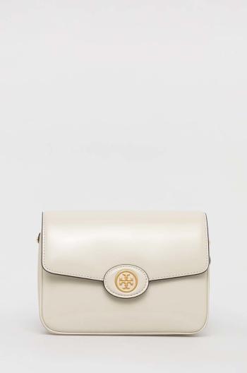 Kožená kabelka Tory Burch Robinson Spazzolato béžová farba, 143122.704