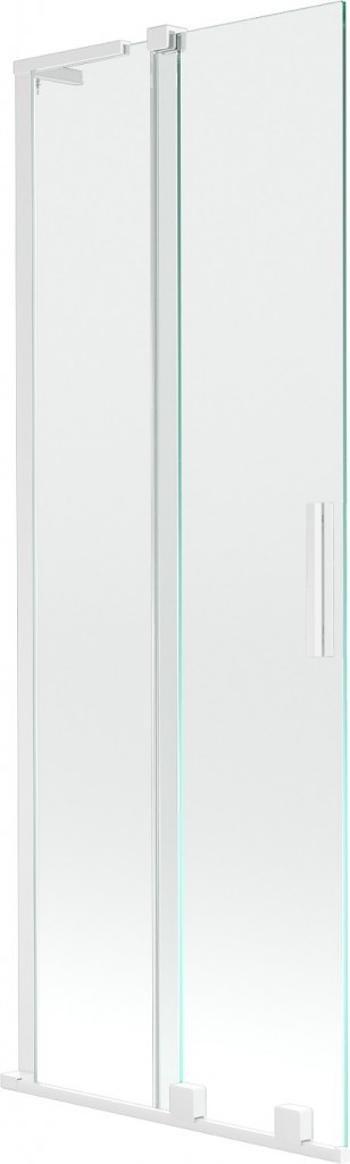 MEXEN/S - Velar L dvojkrídlová posuvná vaňová zástena 75 x 150 cm, transparent, biela 896-075-003-01-20
