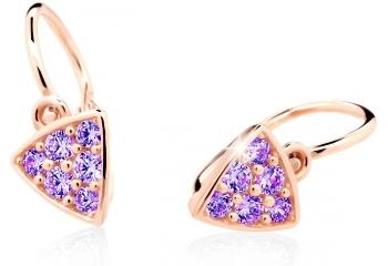Cutie Jewellery Trblietavé detské náušnice z ružového zlata C2207-10-X-4 fialová