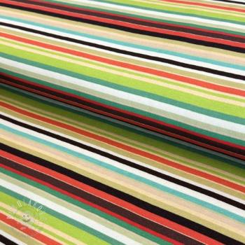 Úplet Great big farm green stripe digital print