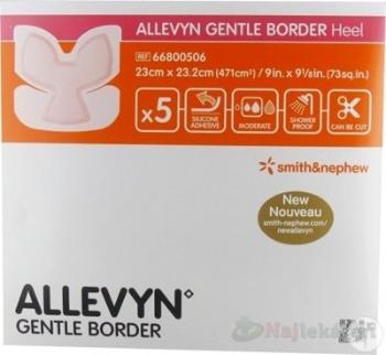 ALLEVYN Gentle Border Heel Krytie na rany 23x23,2cm, adhezívne penové krytie so silikónovým gél 5ks