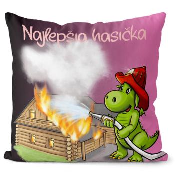 Vankúš Soptík – Hasička (Veľkosť: 40 x 40 cm)