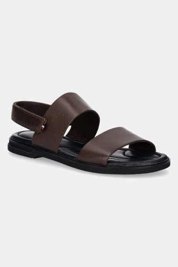 Kožené sandále Tommy Hilfiger PREMIUM HILFIGER STRAPPY LH SAND pánske, hnedá farba, FM0FM05356