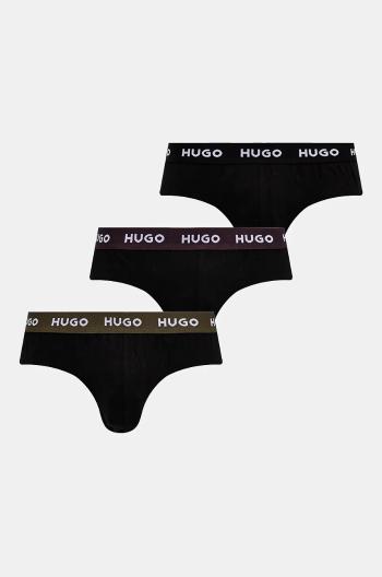Slipy HUGO 3-pak pánske, čierna farba, 50517879