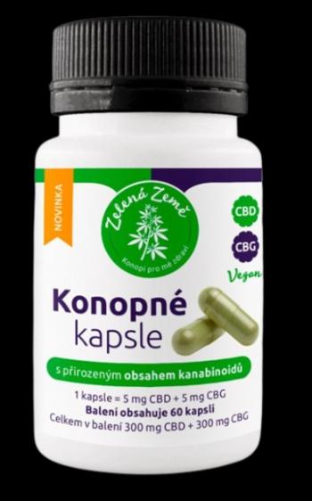 ZELENÁ ZEMĚ Konopné kapsule s obsahom CBD + CBG 60 kapsúl