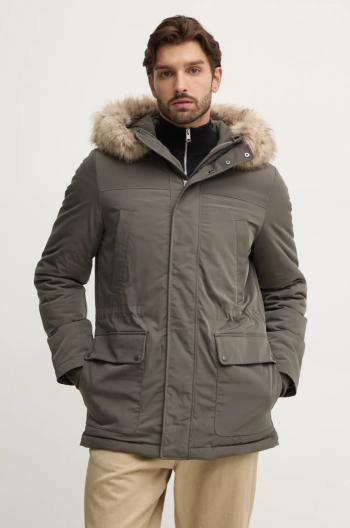 Bunda Geox pánska, zelená farba, zimná, M4628F-T3148-F3269