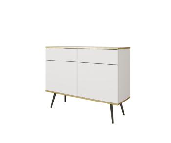 ArtPS Komoda BIJOU KSZ-107 | biela / čierne nohy