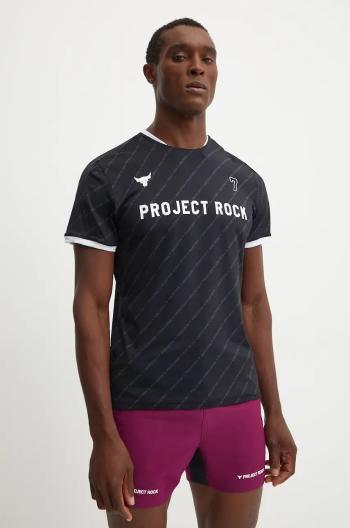 Tréningové tričko Under Armour Project Rock čierna farba, vzorované, 1387512