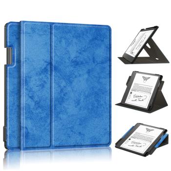 LEATHER Zaklápacie puzdro pre Amazon Kindle Scribe 2024 / Kindle Scribe 2022 modré