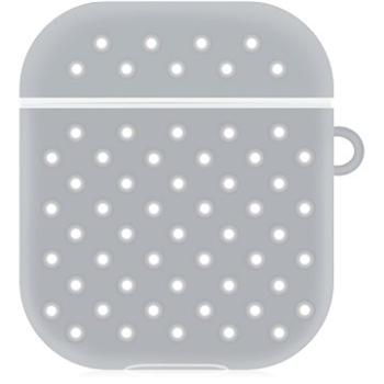 AlzaGuard Silicon Polkadot Case na Airpods 1. a 2. generácie, sivo-biele (AGD-ACP1GW)