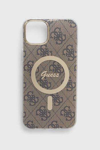 Puzdro na mobil Guess iPhone 14 Plus 6.7" béžová farba