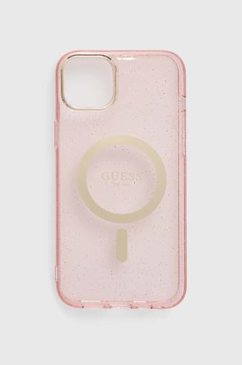 Puzdro na mobil Guess iPhone 14 Plus 6.7" ružová farba