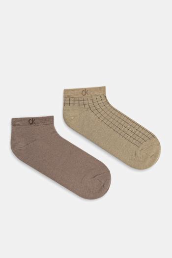 Ponožky Calvin Klein 2-pak pánske, zelená farba, 701233245