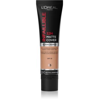 L’Oréal Paris Infallible 32H Matte Cover dlhotrvajúci zmatňujúci make-up SPF 25 odtieň 290 (Neutral Undertone) 30 ml