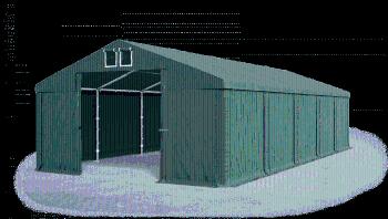 Garážový stan 6x10x3m strecha PVC 560g/m2 boky PVC 500g/m2 konštrukcia ZIMA Zelená Zelená Zelené