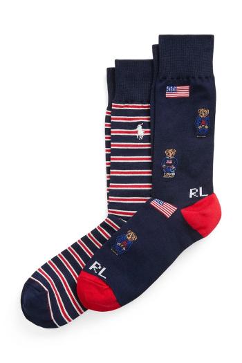 Ponožky Polo Ralph Lauren 2-pak tmavomodrá farba, 449953664