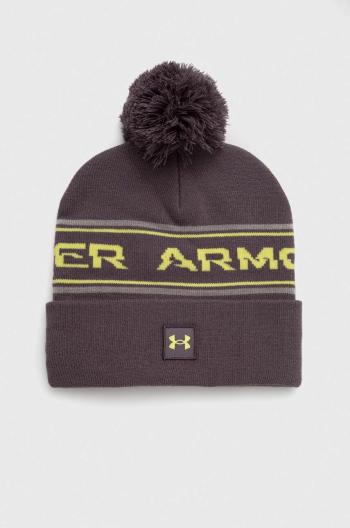 Čiapka Under Armour šedá farba, z tenkej pleteniny