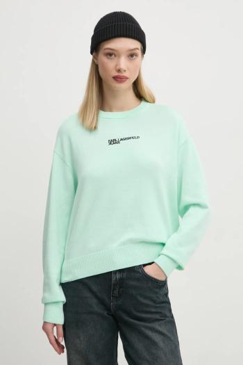 Sveter Karl Lagerfeld Jeans dámsky, zelená farba, tenký, A1W18044