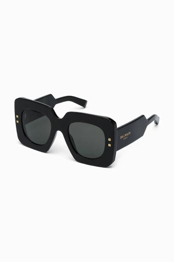 Slnečné okuliare Balmain B - BOLD dámske, čierna farba, BPS.180A