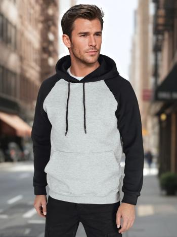 Pánska basic mikina s kapucňou, šedá Dstreet BX5892