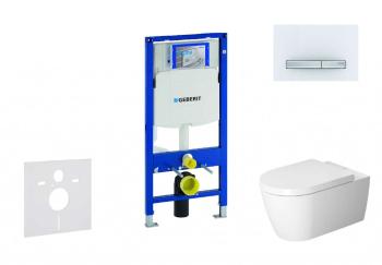 GEBERIT - Duofix Modul na závesné WC s tlačidlom Sigma50, alpská biela + Duravit ME by Starck - WC a doska, Rimless, SoftClose 111.300.00.5 NM8
