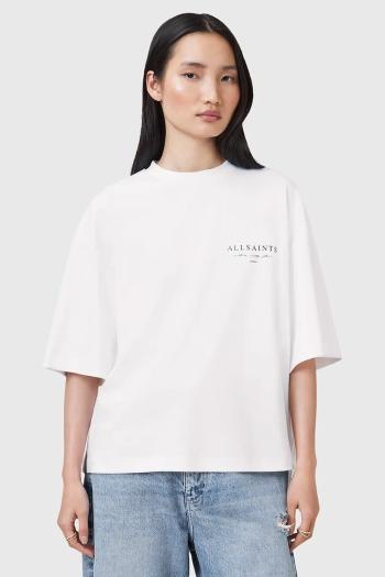 Bavlnené tričko AllSaints AROMA dámske, biela farba, W136JC