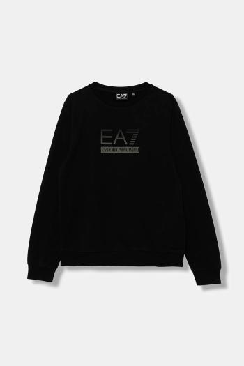 Detská mikina EA7 Emporio Armani čierna farba, vzorovaná, 7B000170 AF13512