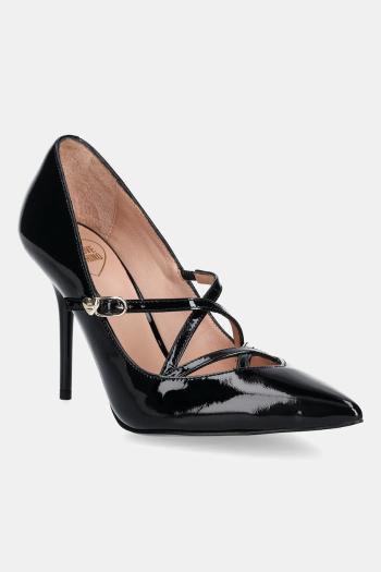 Kožené lodičky Love Moschino čierna farba, JA10319G1NIH0000