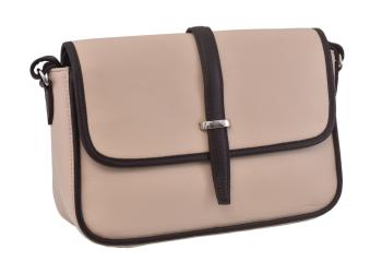 Dámska kožená crossbody kabelka béžová 250117