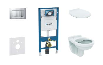 GEBERIT - Duofix Set predstenovej inštalácie, klozet Alpha s doskou, tlačidlo Sigma30, chróm mat/chróm 111.300.00.5 NR7