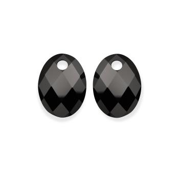 Sparkling Jewels Oválne prívesky na náušnice z čierneho onyxu EAGEM07-MO