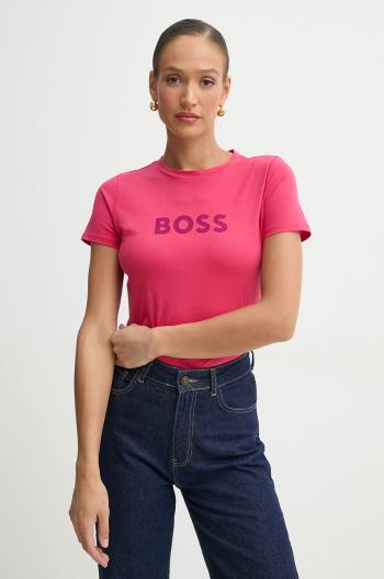 Bavlnené tričko BOSS Orange BOSS ORANGE dámske, ružová farba, 50501139