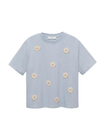 MANGO Póló 'FLORI'  krém / világoskék