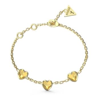 Guess Romantický pozlátený náramok so srdiečkami Mon Amour JUBB04611JWYG 21 cm