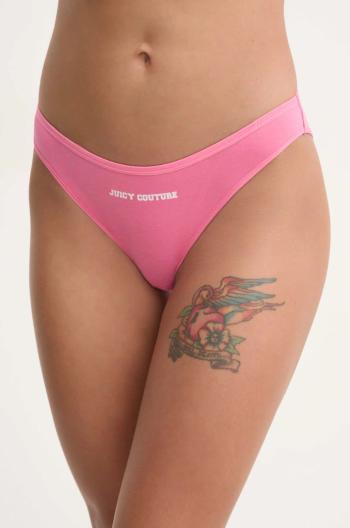 Nohavičky Juicy Couture JUICY SLOGAN DIDDY BRIEF ružová farba, JCTBR125955