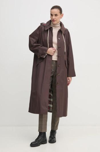 Kabát Barbour X Alexa Natalie Trench Coat dámsky, hnedá farba, prechodný, LWB0907