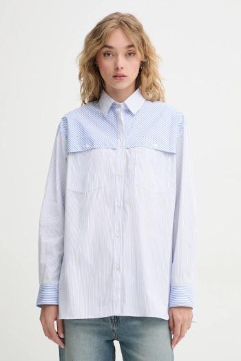Bavlnená košeľa PS Paul Smith dámska, voľný strih, s klasickým golierom, W2R.363B.P31099
